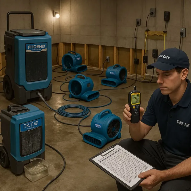 Structural Drying and Dehumidification process in Lockeford, CA